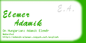 elemer adamik business card