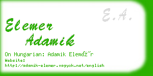 elemer adamik business card